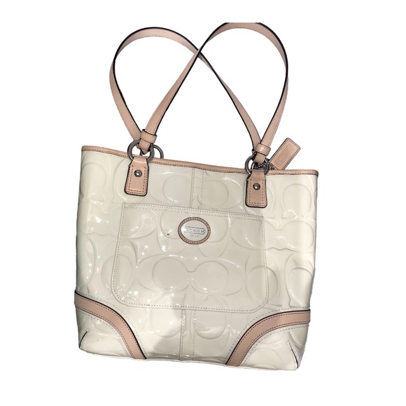 Coach Patent leather tote in Cream - Picture 1 of 3